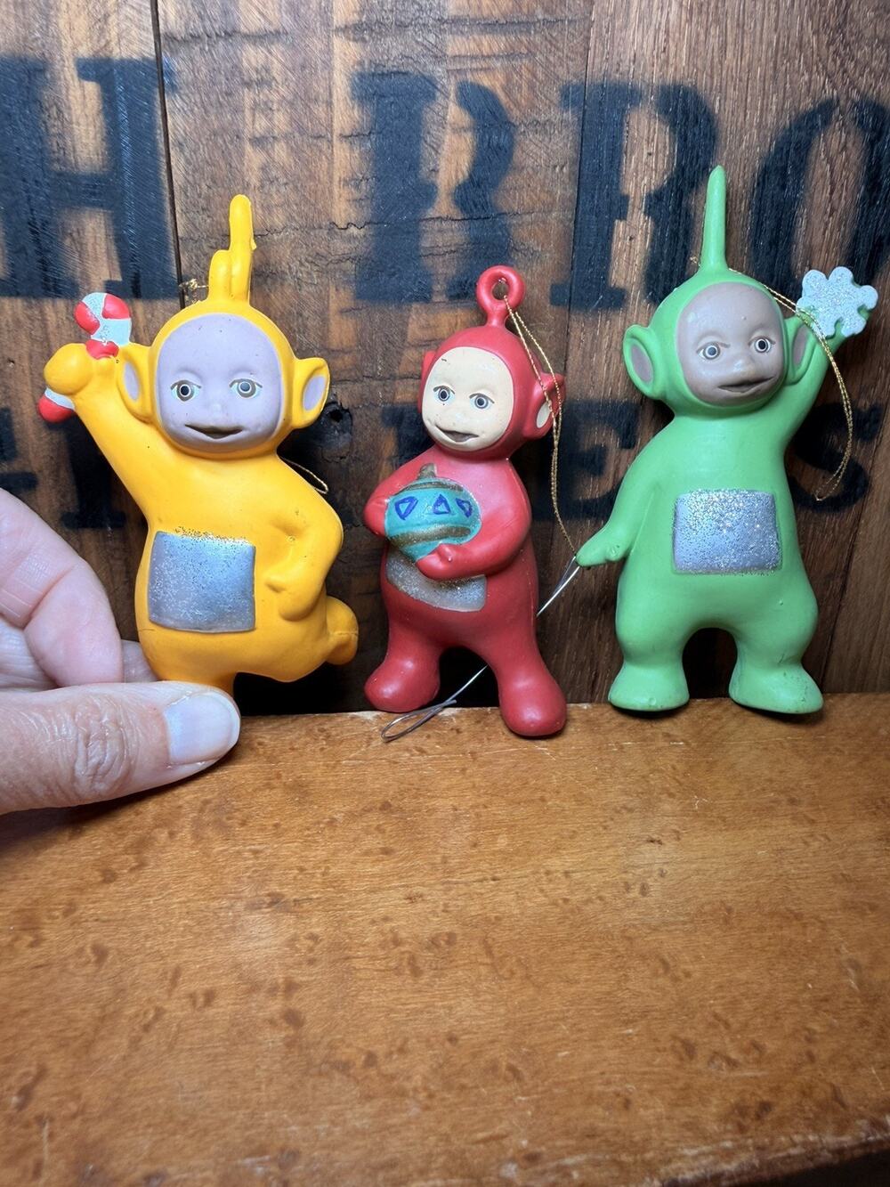Vintage Teletubbies Christmas Ornaments Lot of 3 Ragdoll 1999